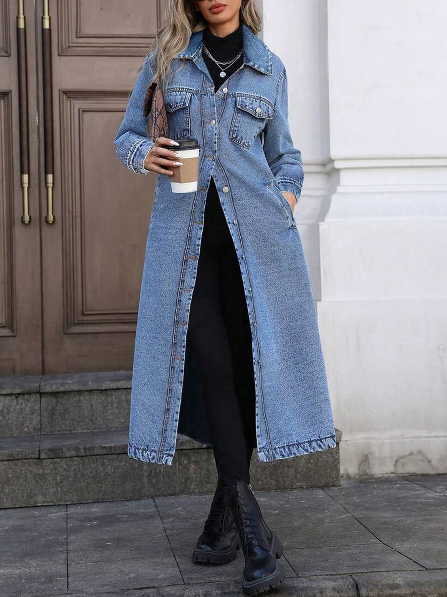 Maya | Longline Denim Coat