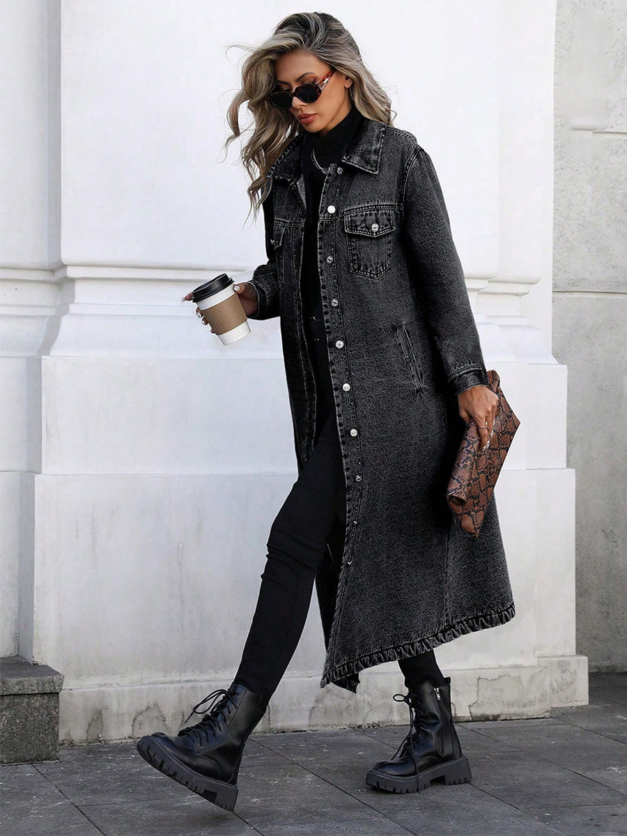 Maya | Longline Denim Coat