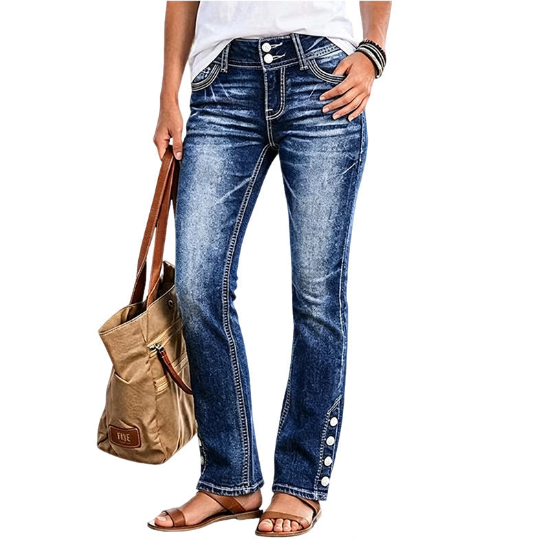 Solanique - High Waist Bootcut Sculpting High-Stretch Jeans