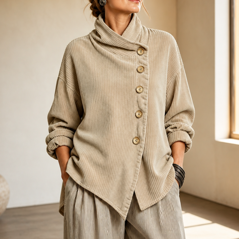 Tina™ | Asymmetric Corduroy Top