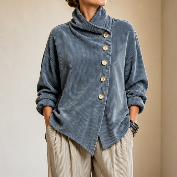 Tina™ | Asymmetric Corduroy Top